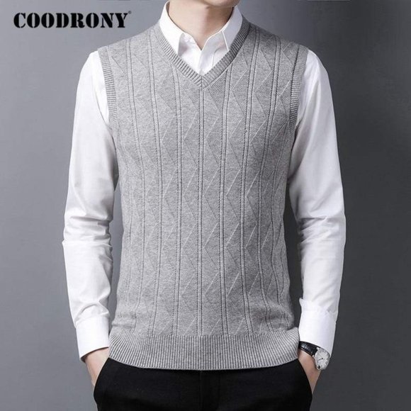 COODRONY Brand Sweater Men Autumn Winter Soft Warm Vest Men Clothes 2020 New Arr - Picture 1 of 16